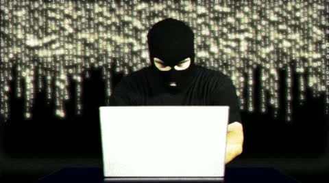 Hacker Working Table Fails Matrix Vídeos de archivo 20526865