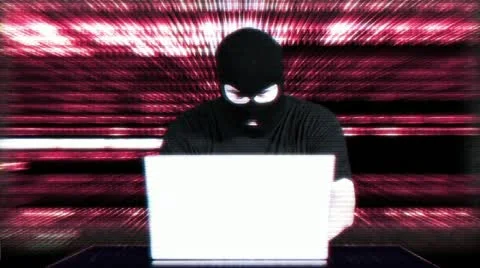 Hacker Working Table Fails Matrix  Stock-Footage 20526984