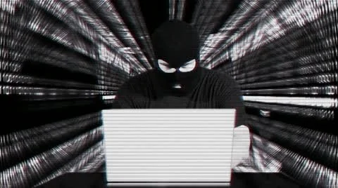 Hacker Working Table Fails Tunnel Matrix Stock-Footage 20527459