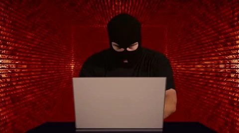 Hacker Working Table Fails Tunnel BG 1 720 Stock-Footage 21940553