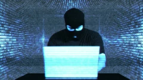 Hacker Working Table Fails Tunnel Matrix 1 720 Stock-Footage 21940919