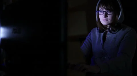 Hacker works at the computer Stock Footage 62607071