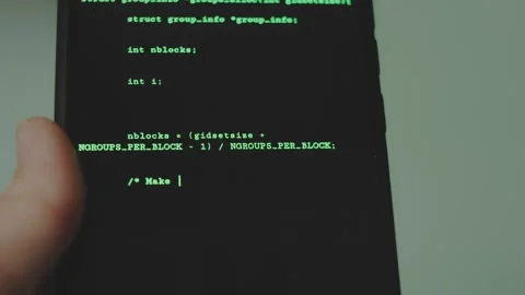 Hacker writing hacking code using smartphone. Mobile phone fraud, online scam 스톡 동영상 274082682