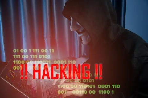 Hackers are trying to hack the system for cyber theft. Stock Photos