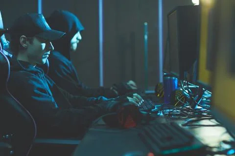 Hackers breaking into classified data Foto stock
