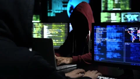 Hackers breaking code Video stock 200139455