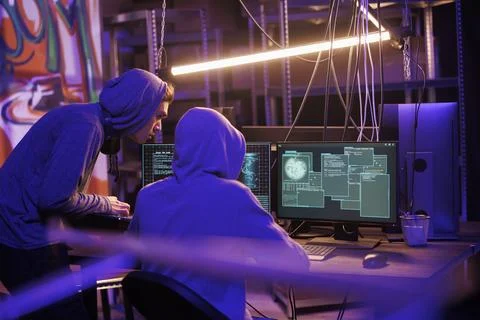 Hackers breaking website 스톡 사진