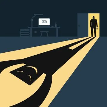 Hackers broke into the data Stock Illustration