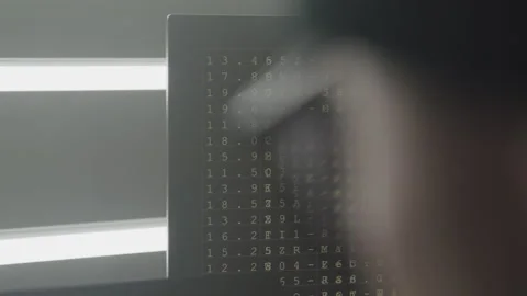 A Hacker's Computer Screen in a Basement Stock Footage 208726917