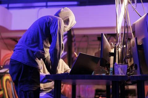 Hackers cracking password getting access Stock Photos