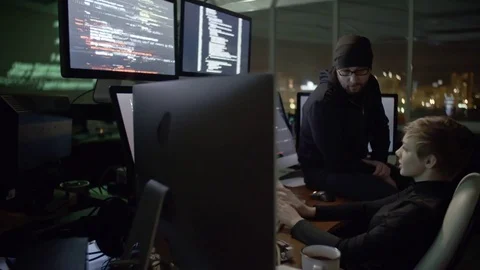 Hackers Crippling Cyber Attack Stock Footage 76310708