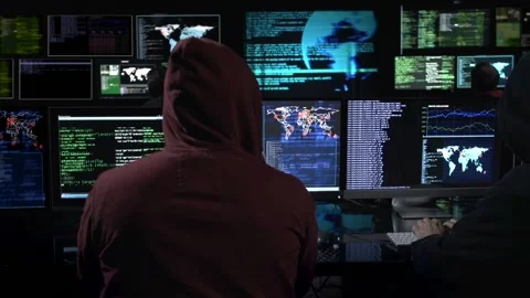 Hackers cyber attack 스톡 동영상 200153453
