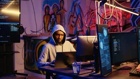 Hackers deploy malware on computers Foto stock