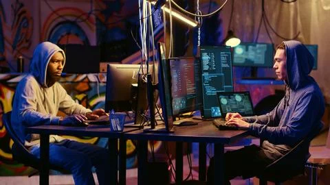 Hackers deploying dangerous malware Foto stock