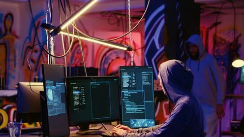 Hackers discuss bugs technical knowhow 스톡 사진