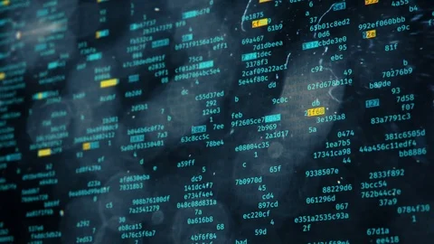 Hackers encrypting computer data, warning message on screen, virus spreading Stock Footage 77414423