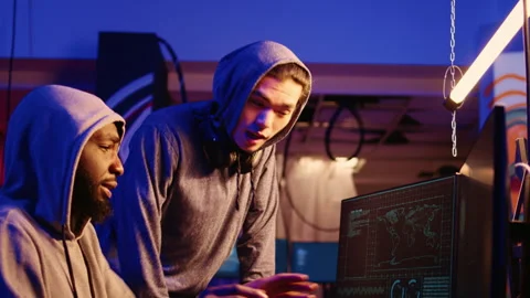 Hackers exploiting network backdoors Stock Footage 256112786