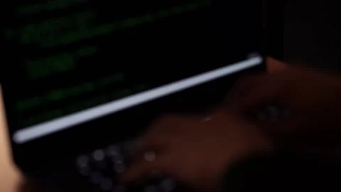 Hacker's Hands Typing Codes On The Keyboard. Hacks Program Code. Rack Stock Footage 130178080