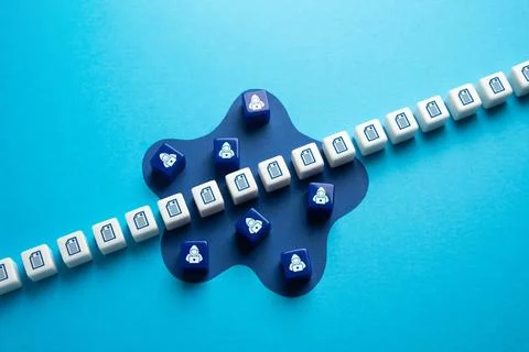 Hackers intercept data through unsecured information communications. Indus... Foto stock