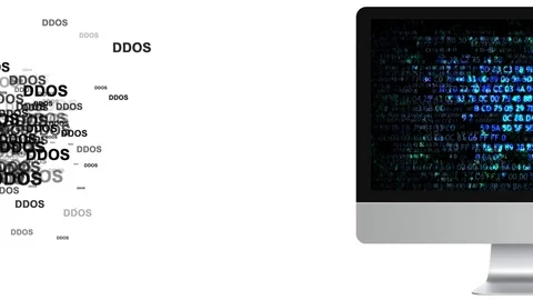 Hackers on the Internet. DDOS Attack, Infection trojan, virus attacks on Stock Footage 71276602