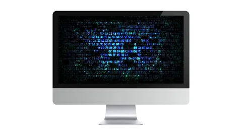 Hackers on the Internet. Hacking confidential information on computer Stock-Footage 70415171