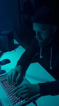 Hackers making cryptocurrency fraud using virus software and computer interface Stock Photos