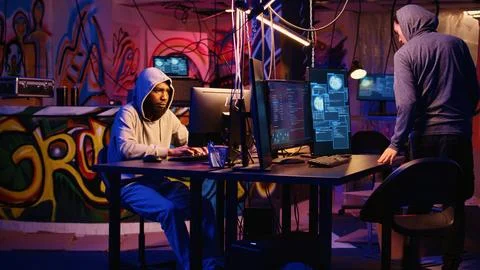 Hackers talk about technical knowhow Foto stock