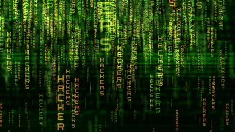 Hackers text matrix style Video stock 92927696