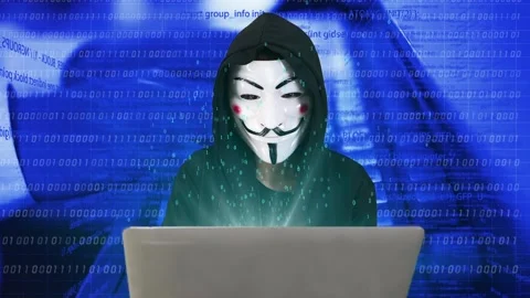 Hackers use computer keyboard to type and tamper with programming code Stock Footage 169834377