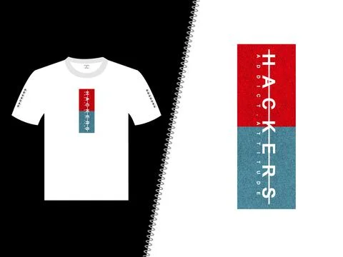 Hackers Vector T Shirt Design 스톡 일러스트