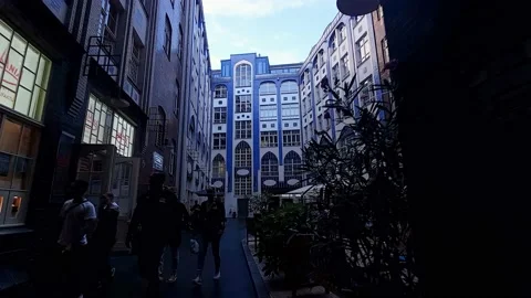 The Hackesche Höfe is a notable courtyard complex. Hackescher Markt. Stock Footage 168467295