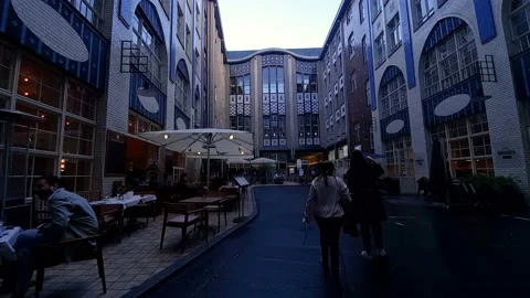 The Hackesche Höfe is a notable courtyard complex. Hackescher Markt. Stock Footage 168467320