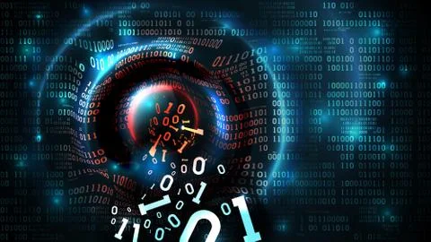 Hacking abstract database, firewall, computer internet server, background Stock Illustration