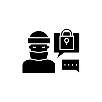 Hacking access system black icon, vector sign on isolated background. Hacking Stock-Illustration