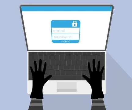 Hacking account of social networking. Stock-Illustration