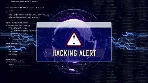 HACKING ALERT and Earth Connections Network, Animation, Background, Loop 库存影片 245407193