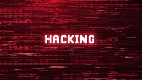 Hacking Alert Warning Over Cybersecurity Glitch Error Animated Background Stock Footage 317565193