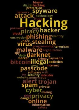 Hacking alert word cloud concept イラスト素材