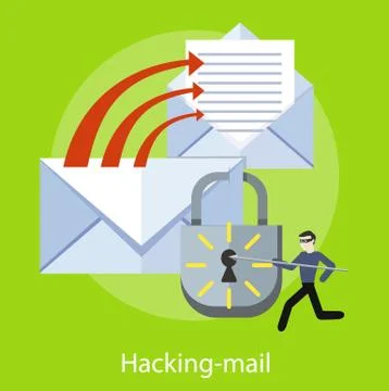 Hacking and e-mail spam Stock-Illustration