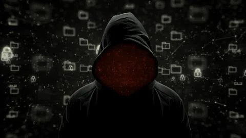 Hacking and Personal Data Protection. Illustrazione stock