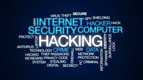 Hacking animated word cloud, text design animation. Stock Footage 78236117
