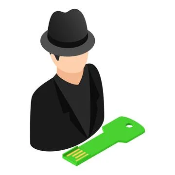 Hacking attack icon, isometric style Stock Illustration