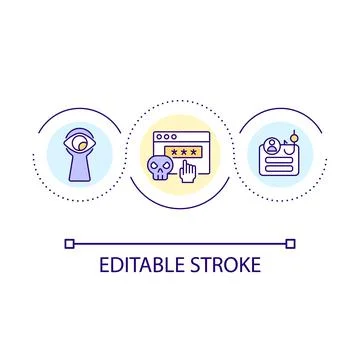 Hacking attack loop concept icon Illustrazione stock