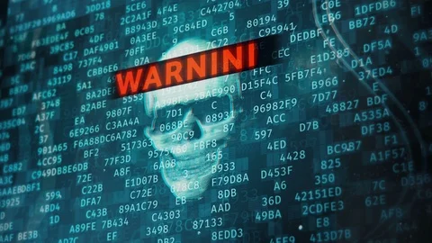 Hacking attack, your data has been encrypted red warning text on screen 库存影片 90063098