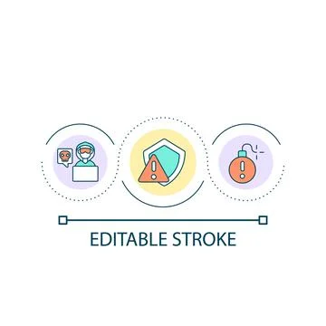 Hacking attacks loop concept icon Stock Illustration