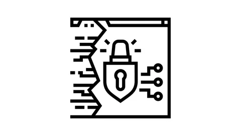 Hacking attempt cyberbullying line icon animation Stock Footage 326132044