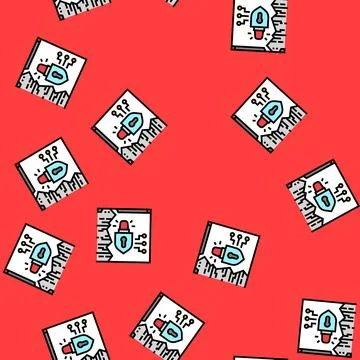 Hacking attempt cyberbullying vector seamless pattern Stock Illustration