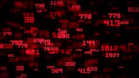 Hacking background. Red numbers pattern. Digital code and numbers on comput.. Stock Footage 318670957