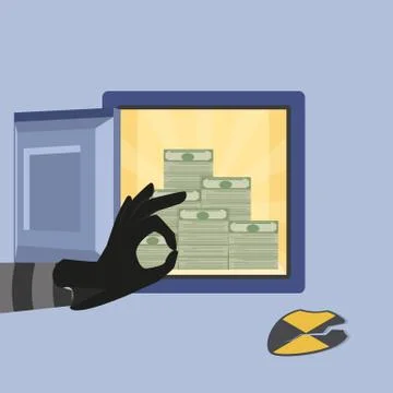 Hacking bank safe Stock Illustration