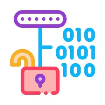 Hacking Binary Code Icon Vector Outline Illustration Stock Illustration